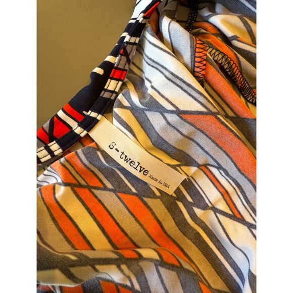 Gorgeous S-Twelve wrap dress size medium long sleeves striped - Picture 4 of 4